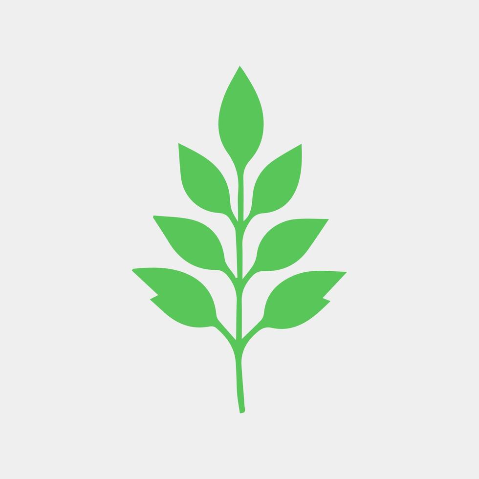 green leaf icon white background vector