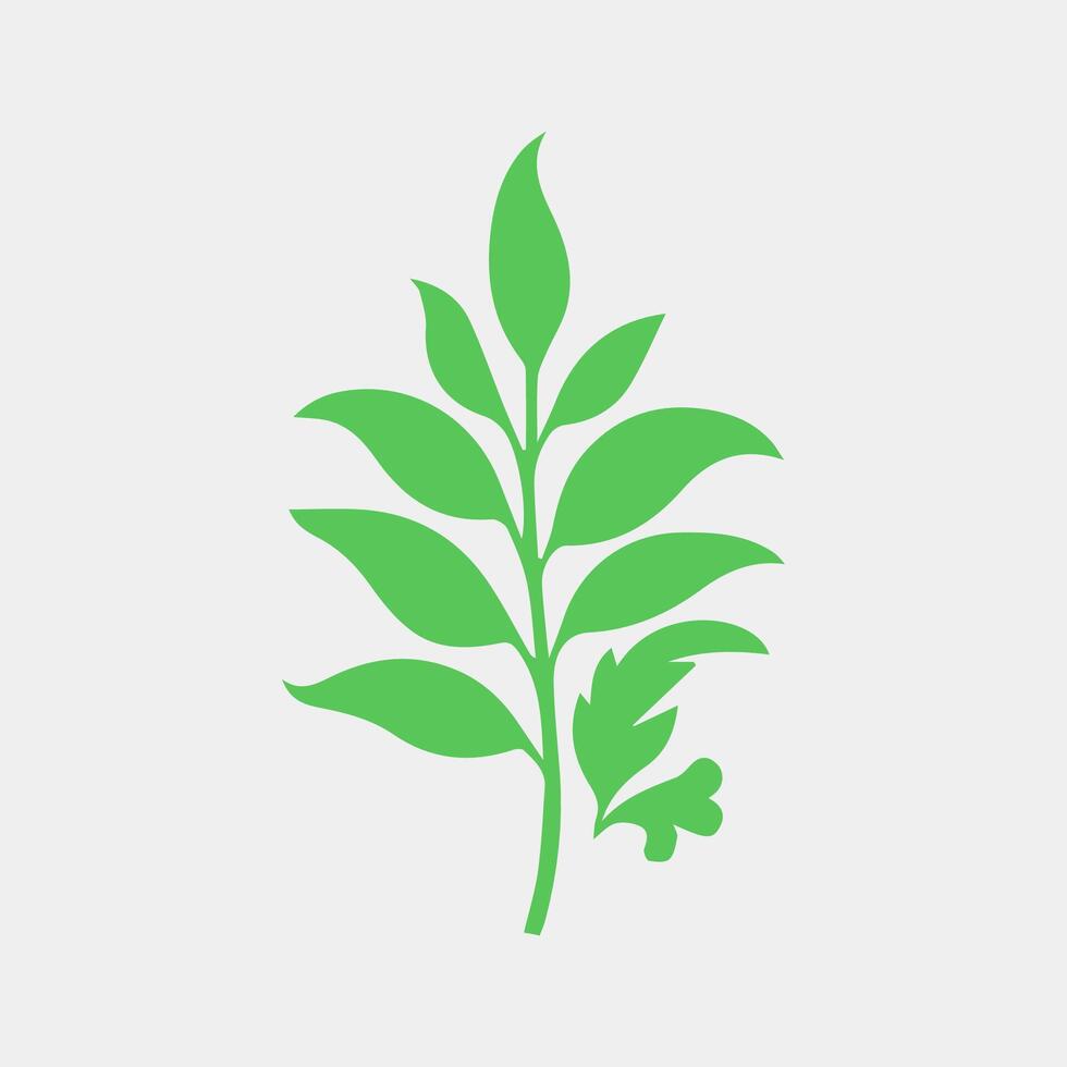 green leaf icon white background vector