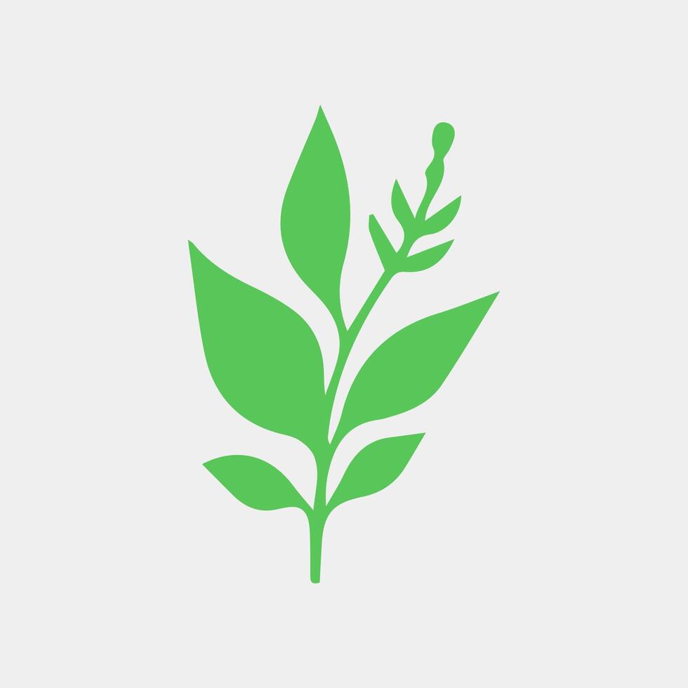 green leaf icon white background vector