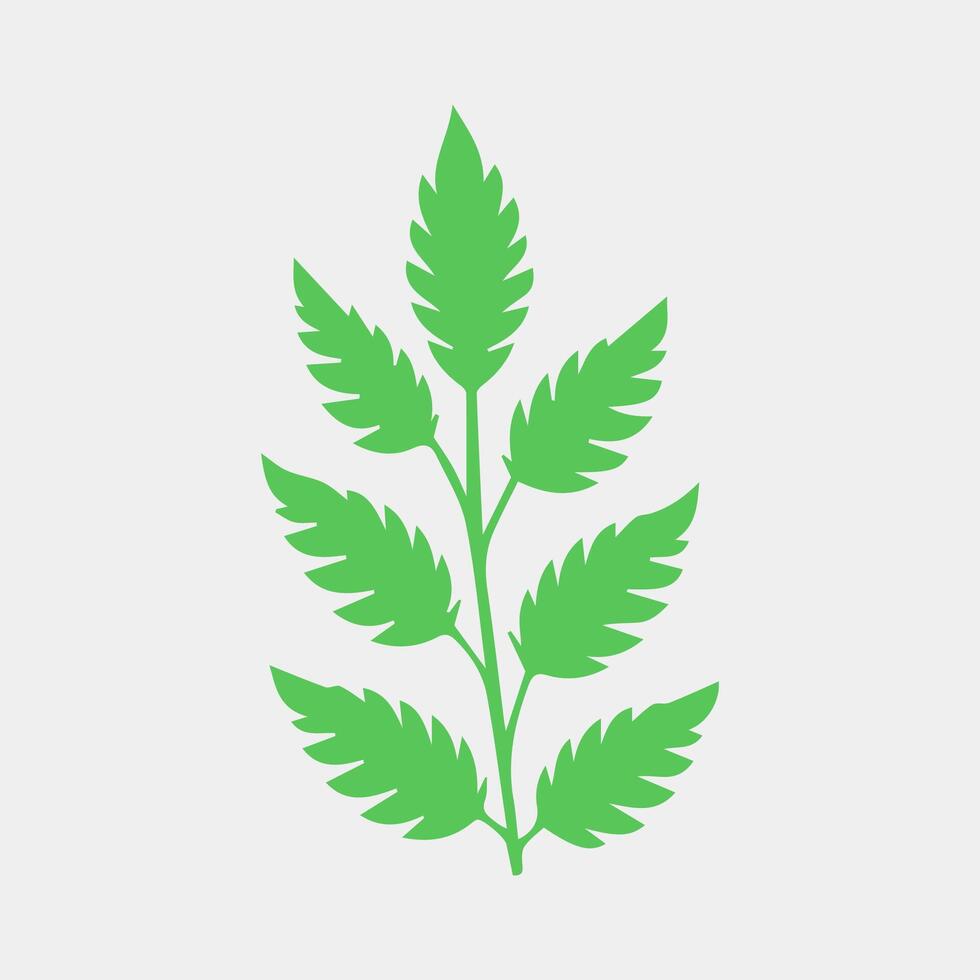 green leaf icon white background vector