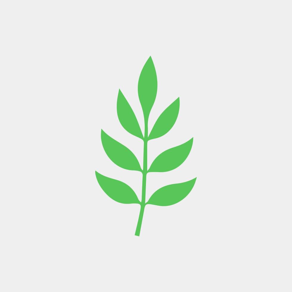 green leaf icon white background vector