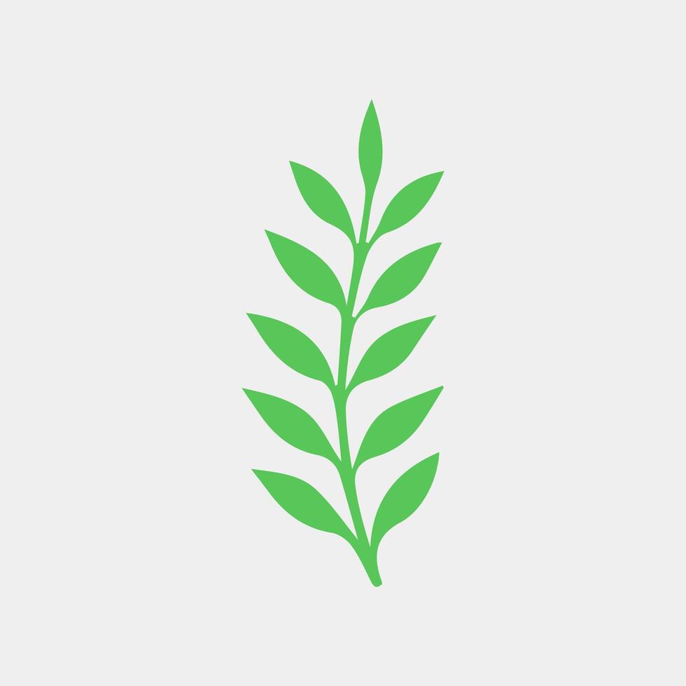 green leaf icon white background vector