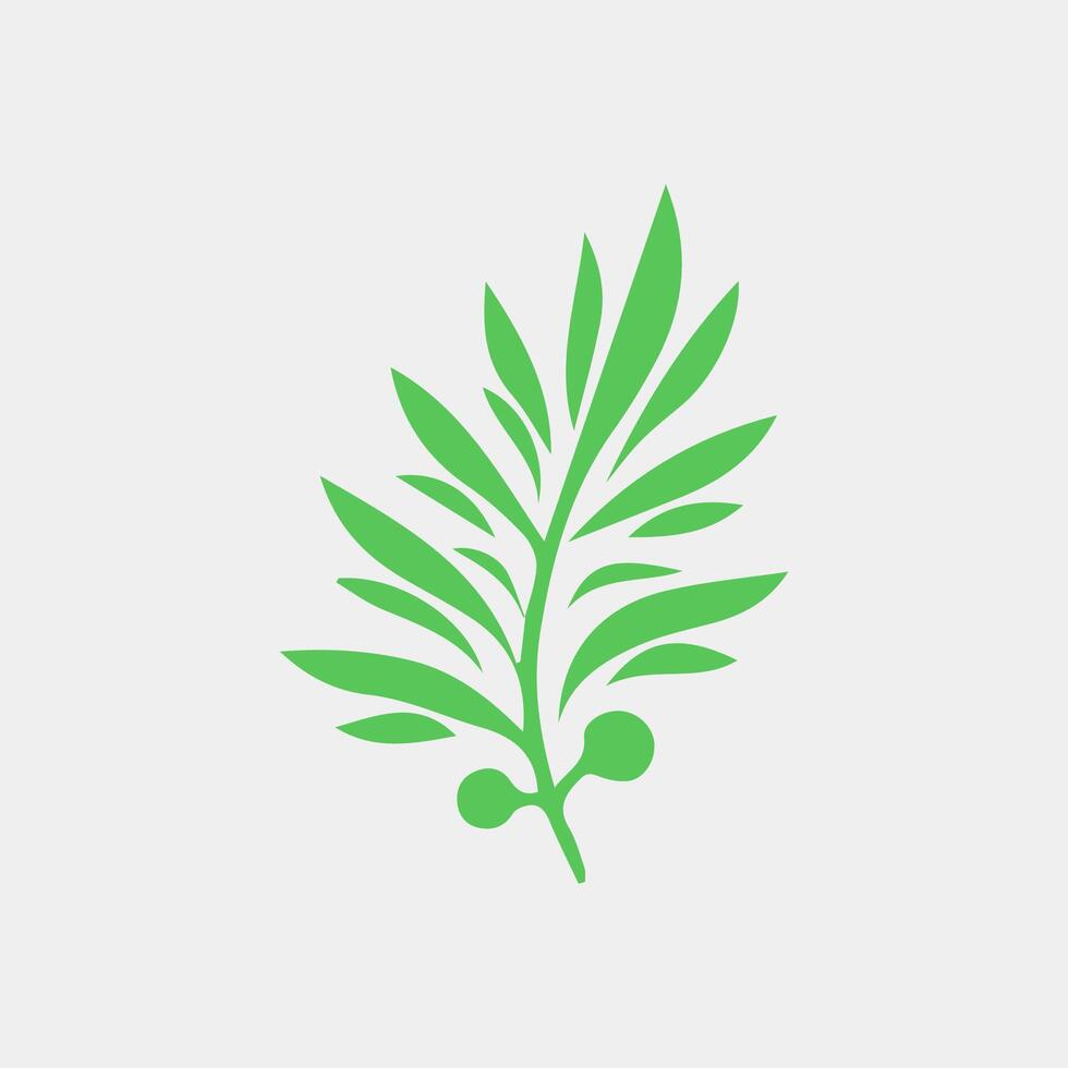 green leaf icon white background vector