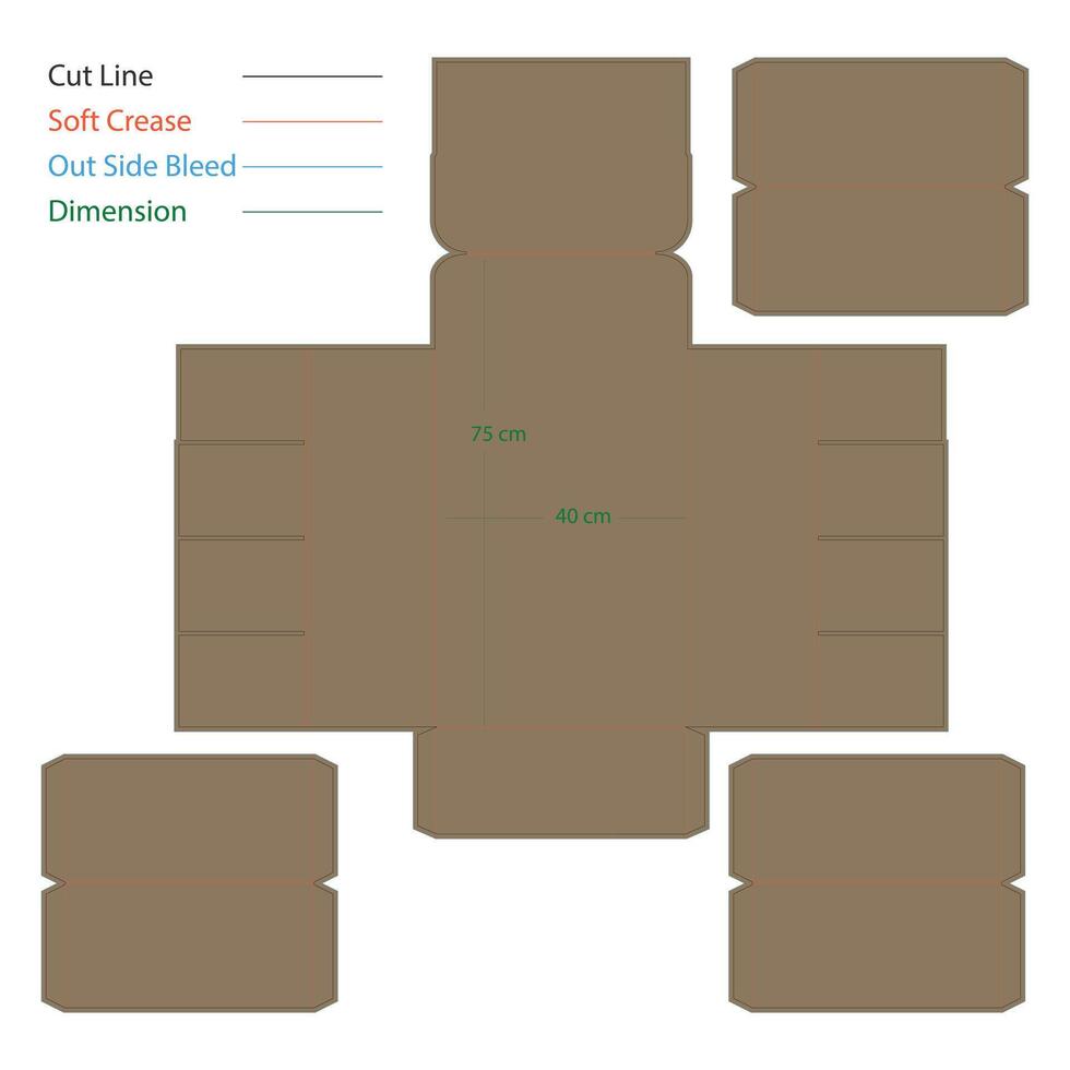Carboard Stand Dieline Template vector