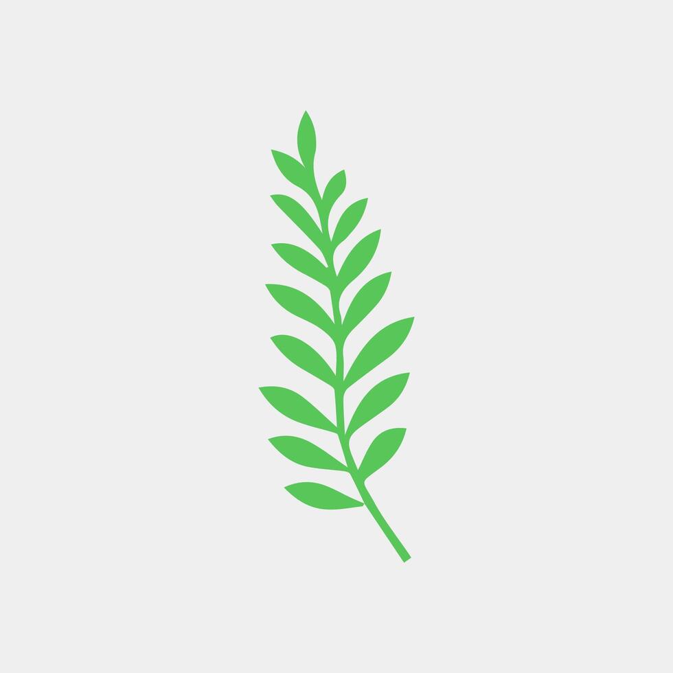 green leaf icon white background vector
