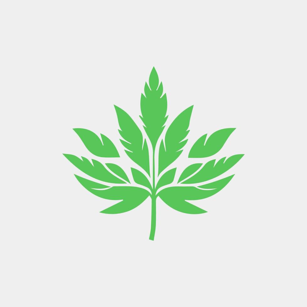 green leaf icon white background vector
