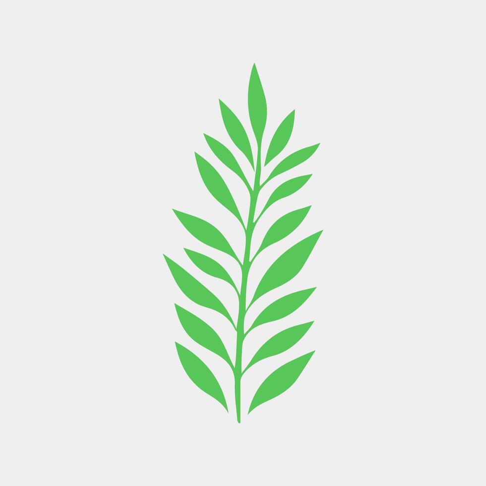 green leaf icon white background vector