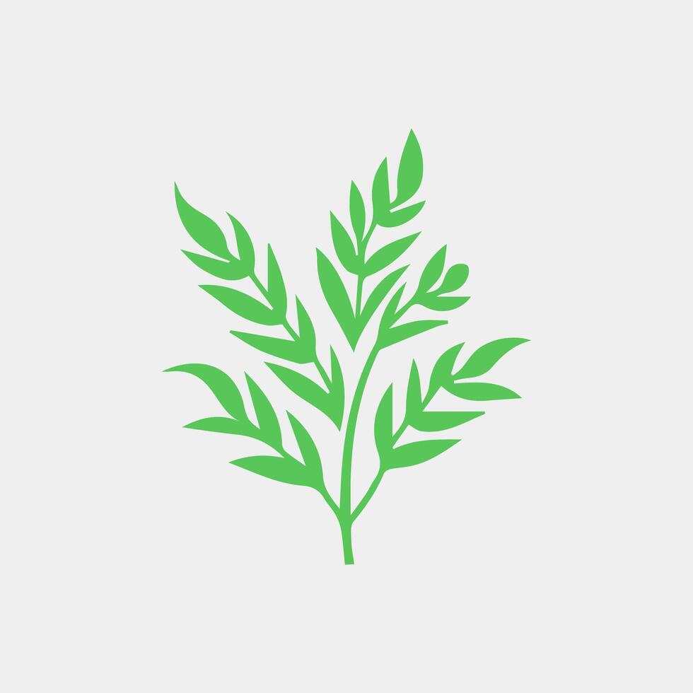 green leaf icon white background vector