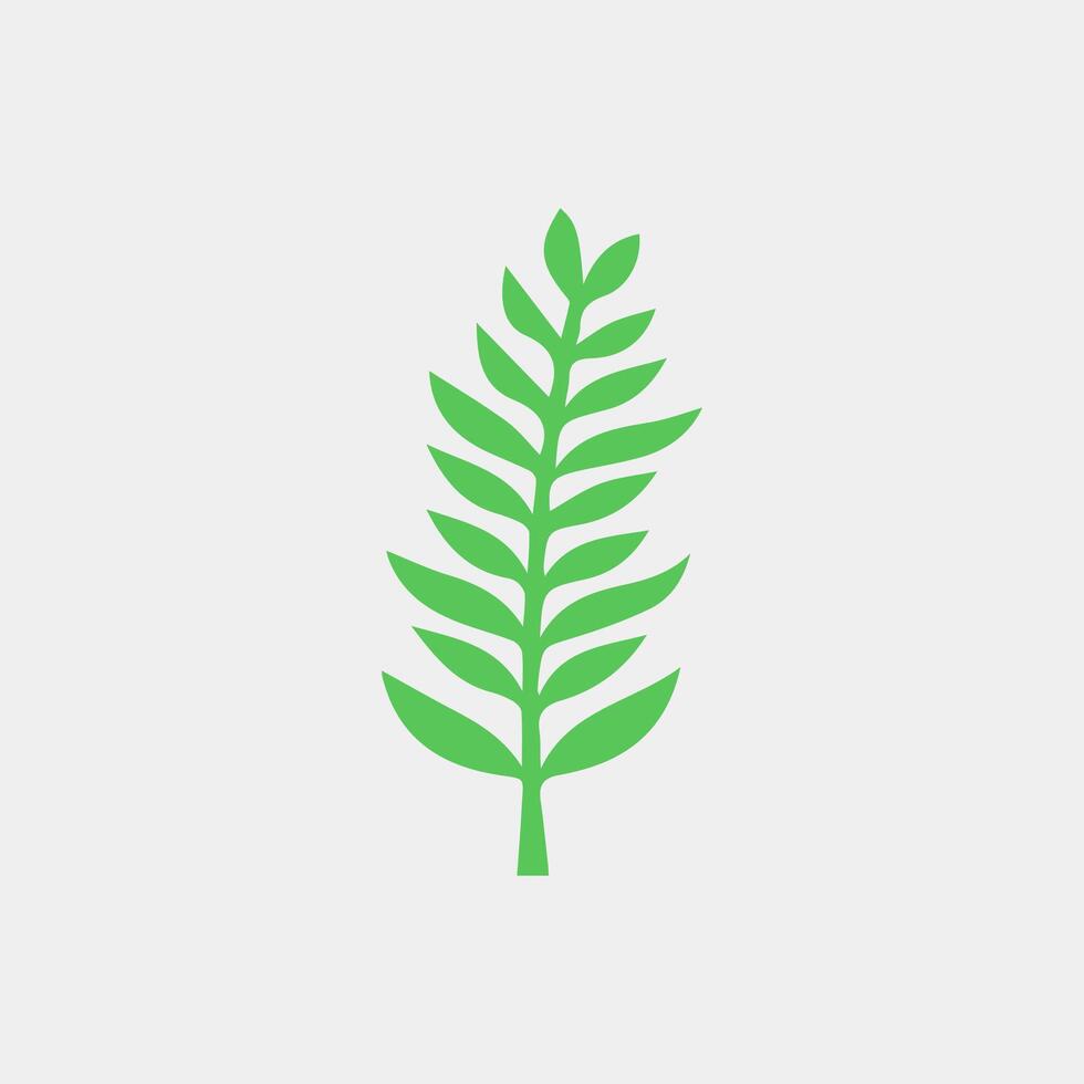 green leaf icon white background vector