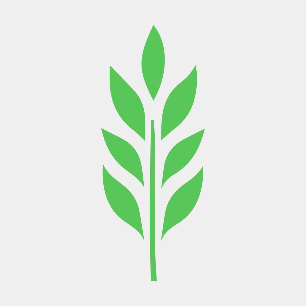 green leaf icon white background vector