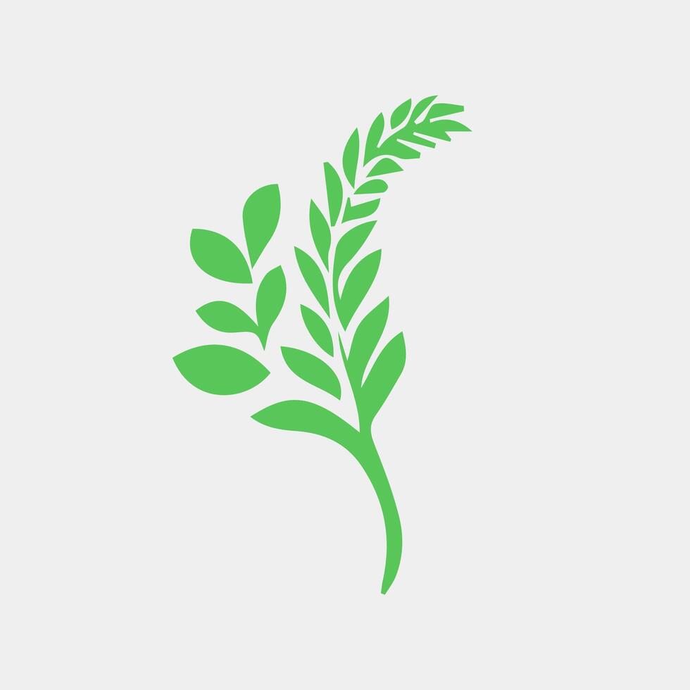 green leaf icon white background vector
