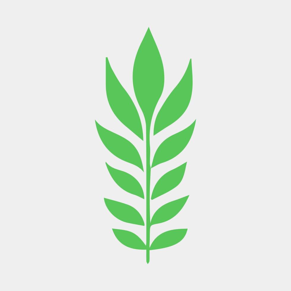 green leaf icon white background vector