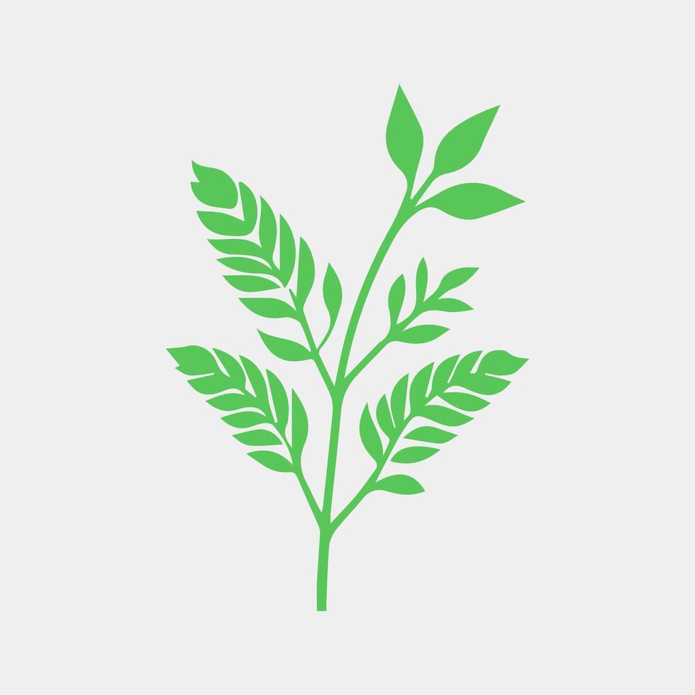 green leaf icon white background vector