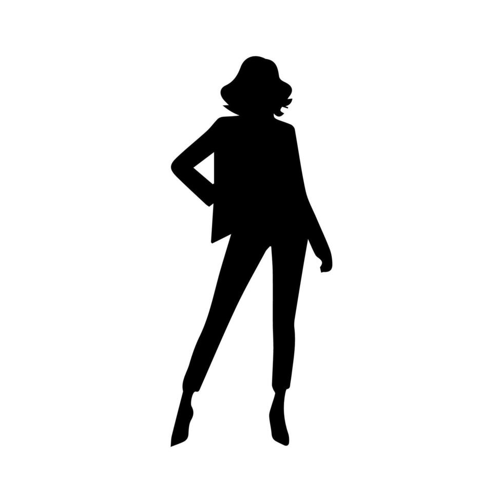 Woman silhouettes with model poses vector