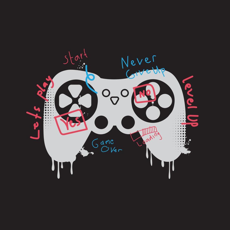 Gamer Illustration typography for t shirt, poster, logo, sticker, or apparel merchandise vector