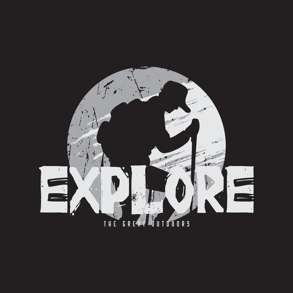 Explore outdoors Illustration typography for t shirt, poster, logo, sticker, or apparel merchandise vector