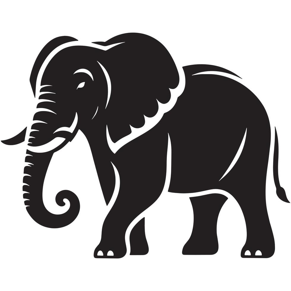The Elephant's Majesty Captured in Black and White vector