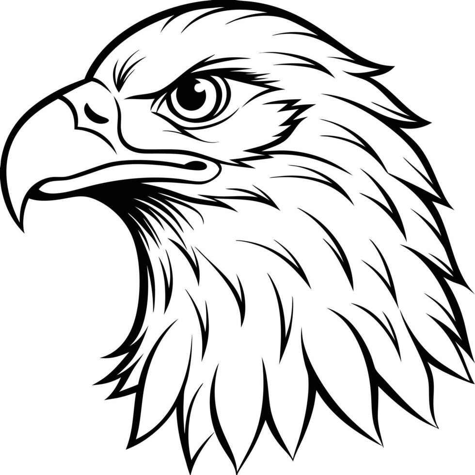 Eagle Head Minimalist Line Art vector