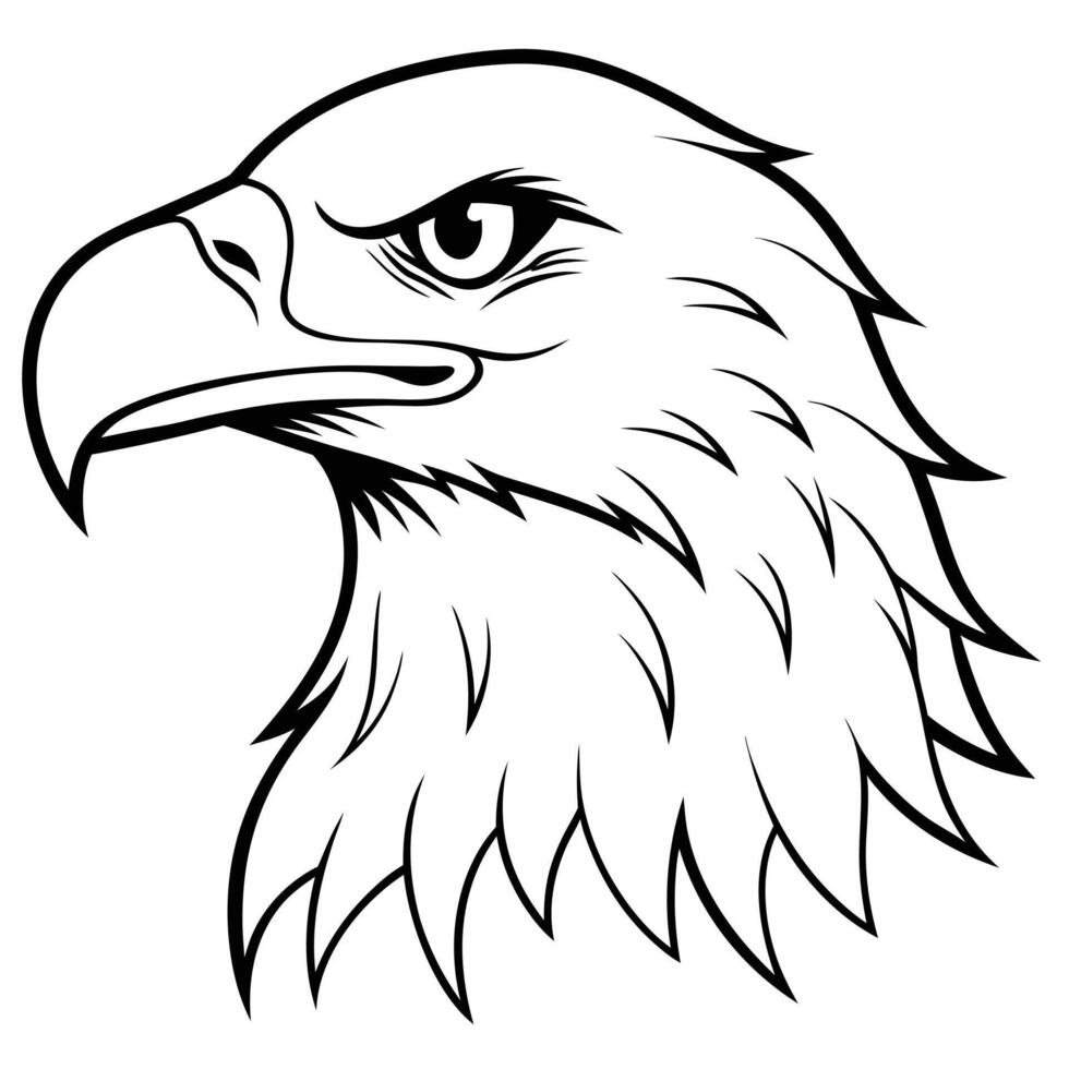 Eagle Head Minimalist Line Art vector