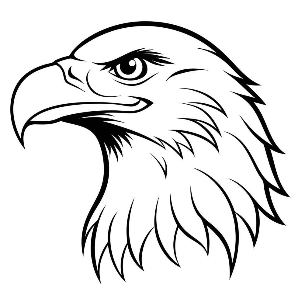 Eagle Head Minimalist Line Art vector