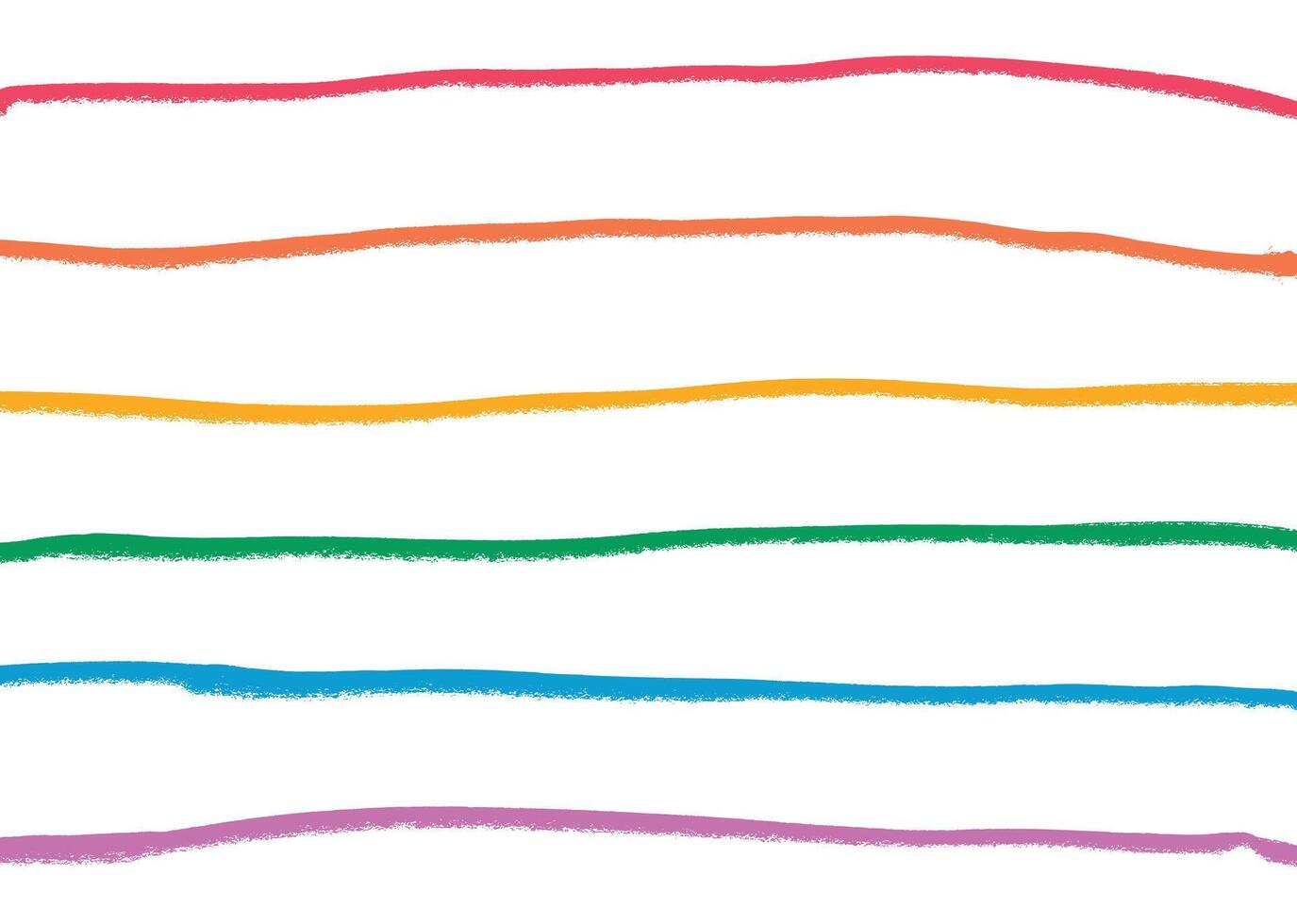 Hand-drawn horizontal textured stripes in rainbow colors. Playful and whimsical background. vector