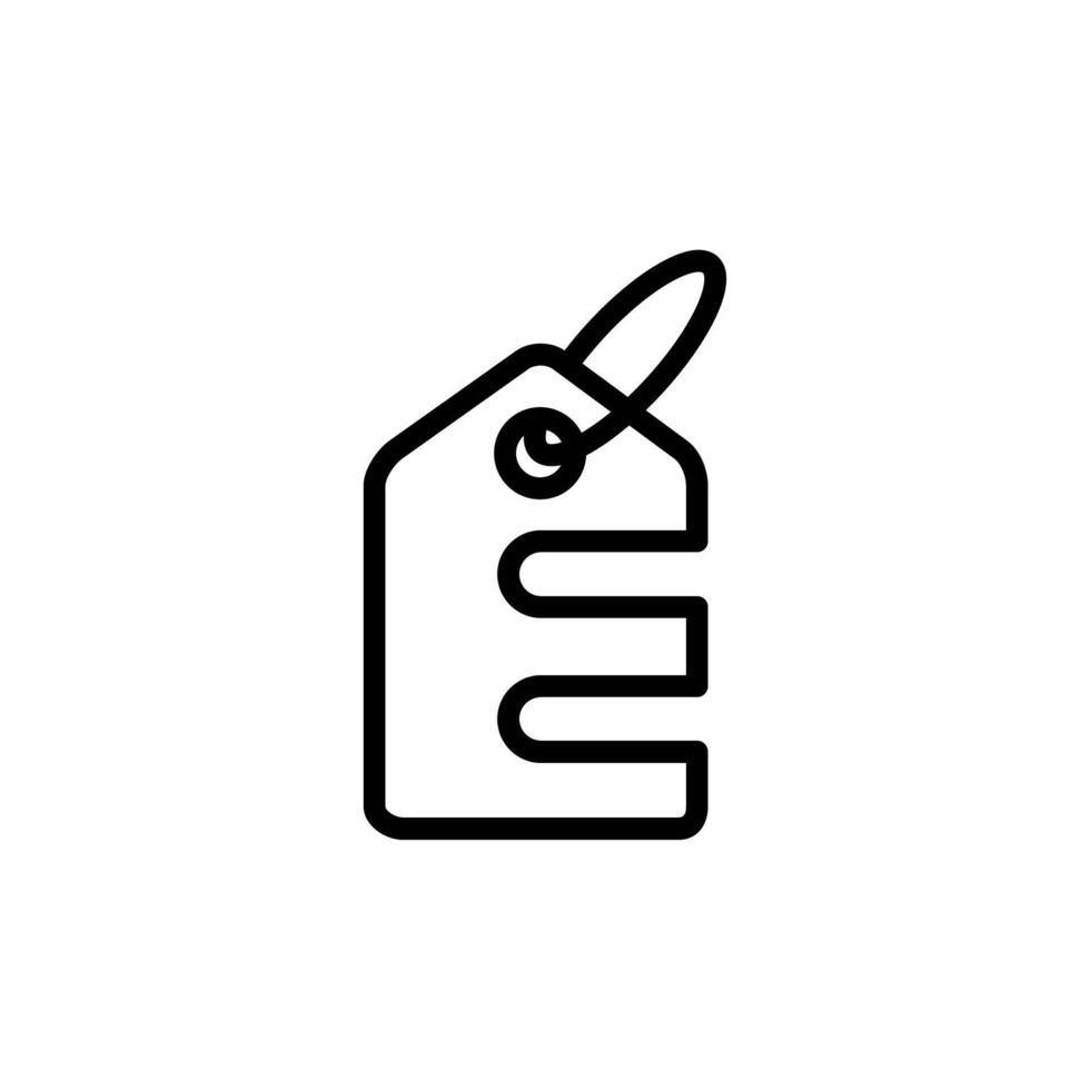 Letter E tag icon logo. Discount icon in trendy flat style isolated on background. vector