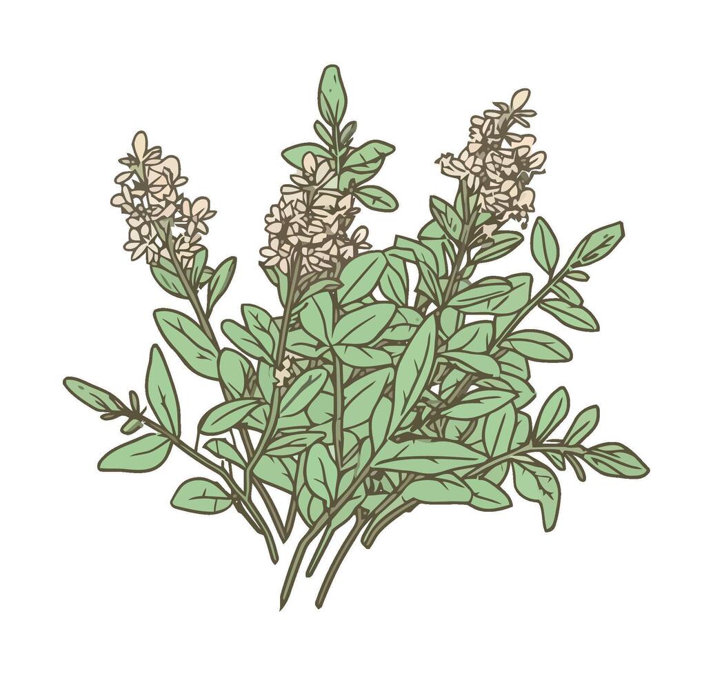 Fresh green leaves and yellow flowers bloom icon isolated vector