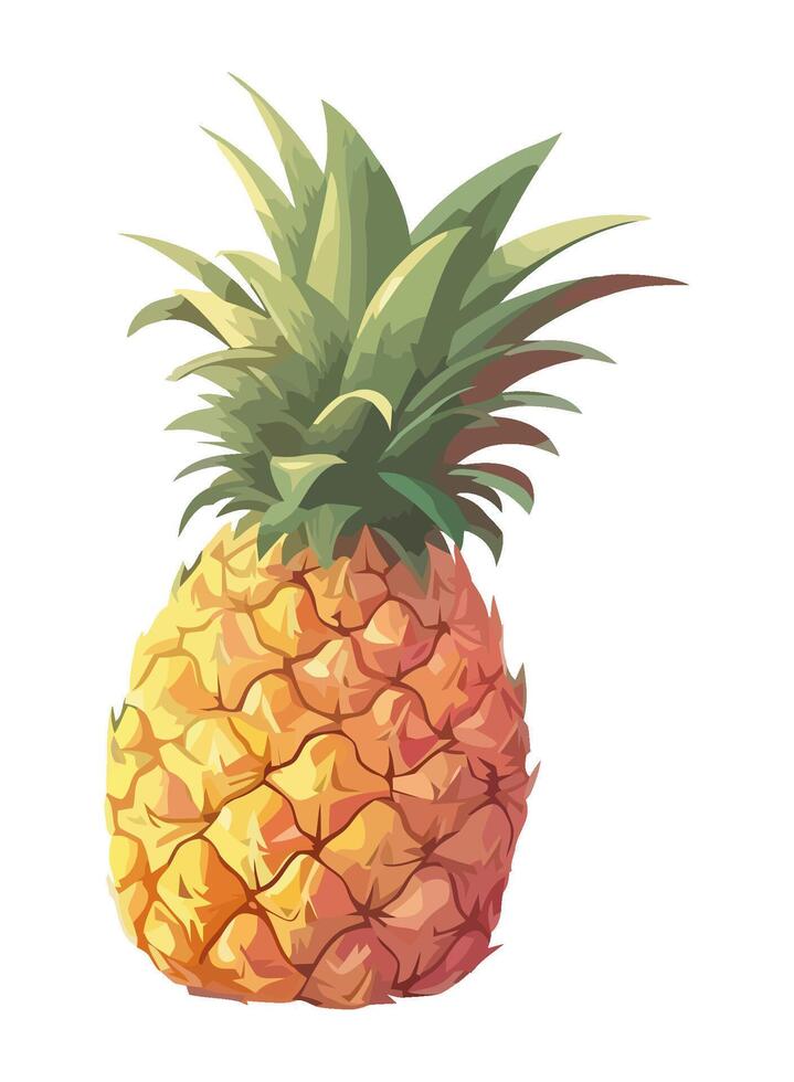 Ripe pineapple slice, symbol of healthy refreshment icon isolated vector