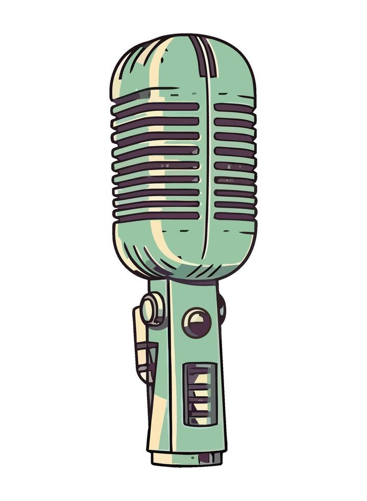 Antique microphone old fashioned icon isolated vector