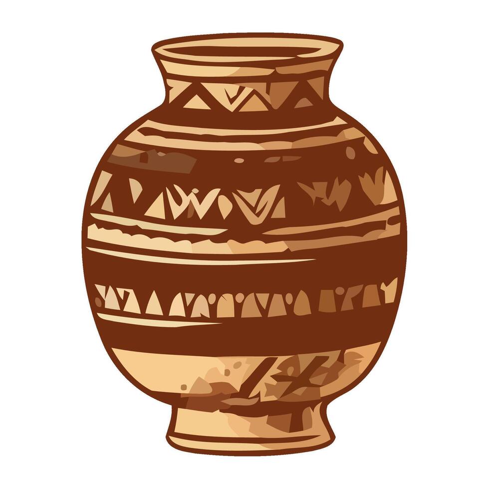 An ornate terracotta vase with ancient history icon isolated vector