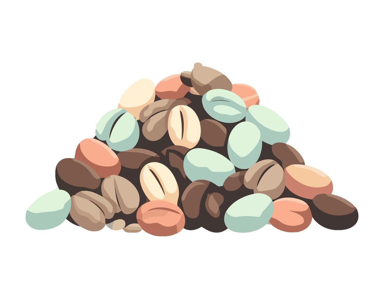 Fresh coffee bean illustration on organic backdrop icon isolated vector