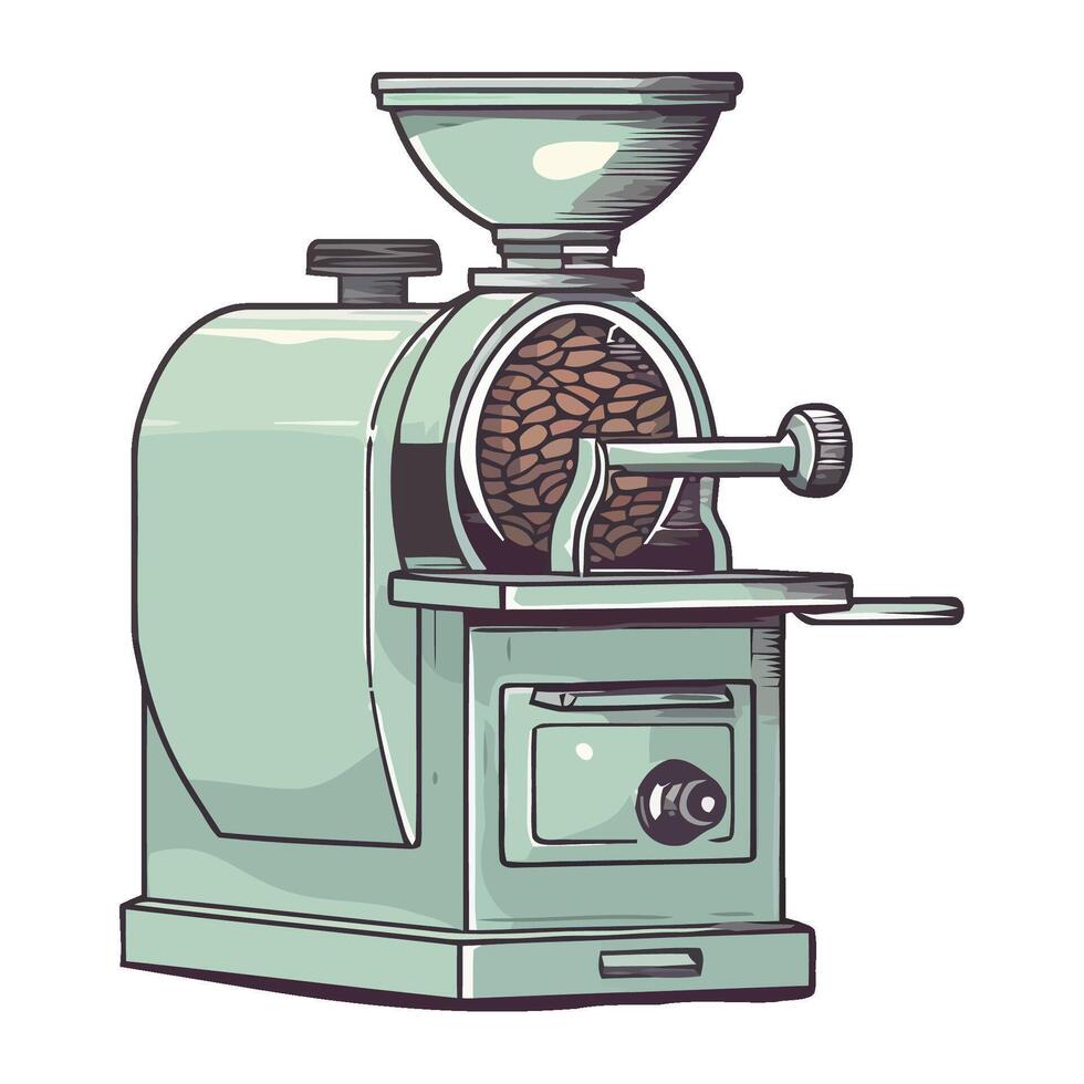 Freshly ground coffee beans brewed by barista icon isolated vector