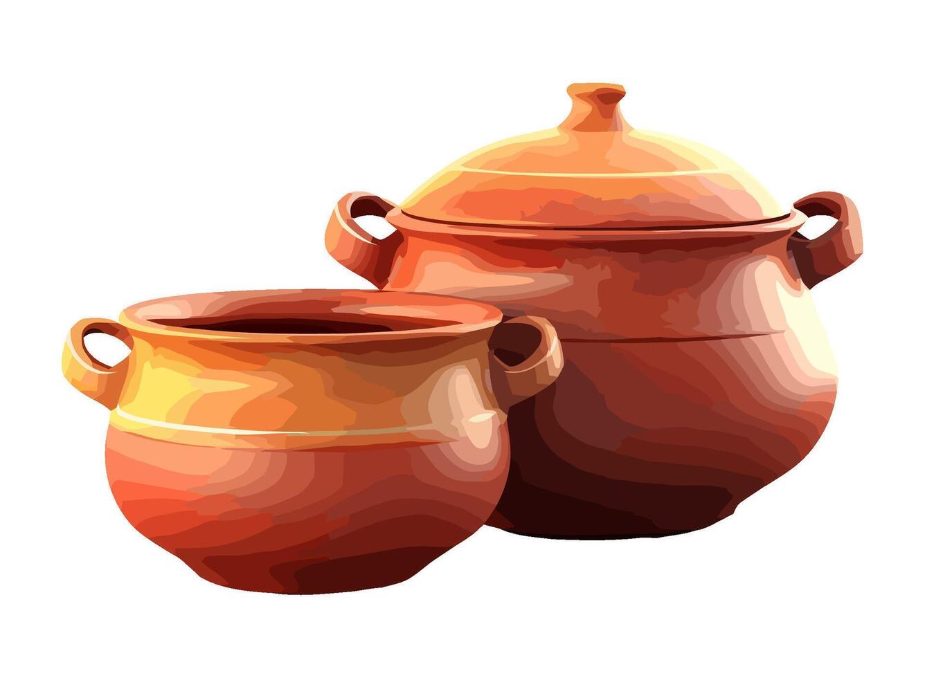Earthenware pottery, antique craft product icon isolated vector