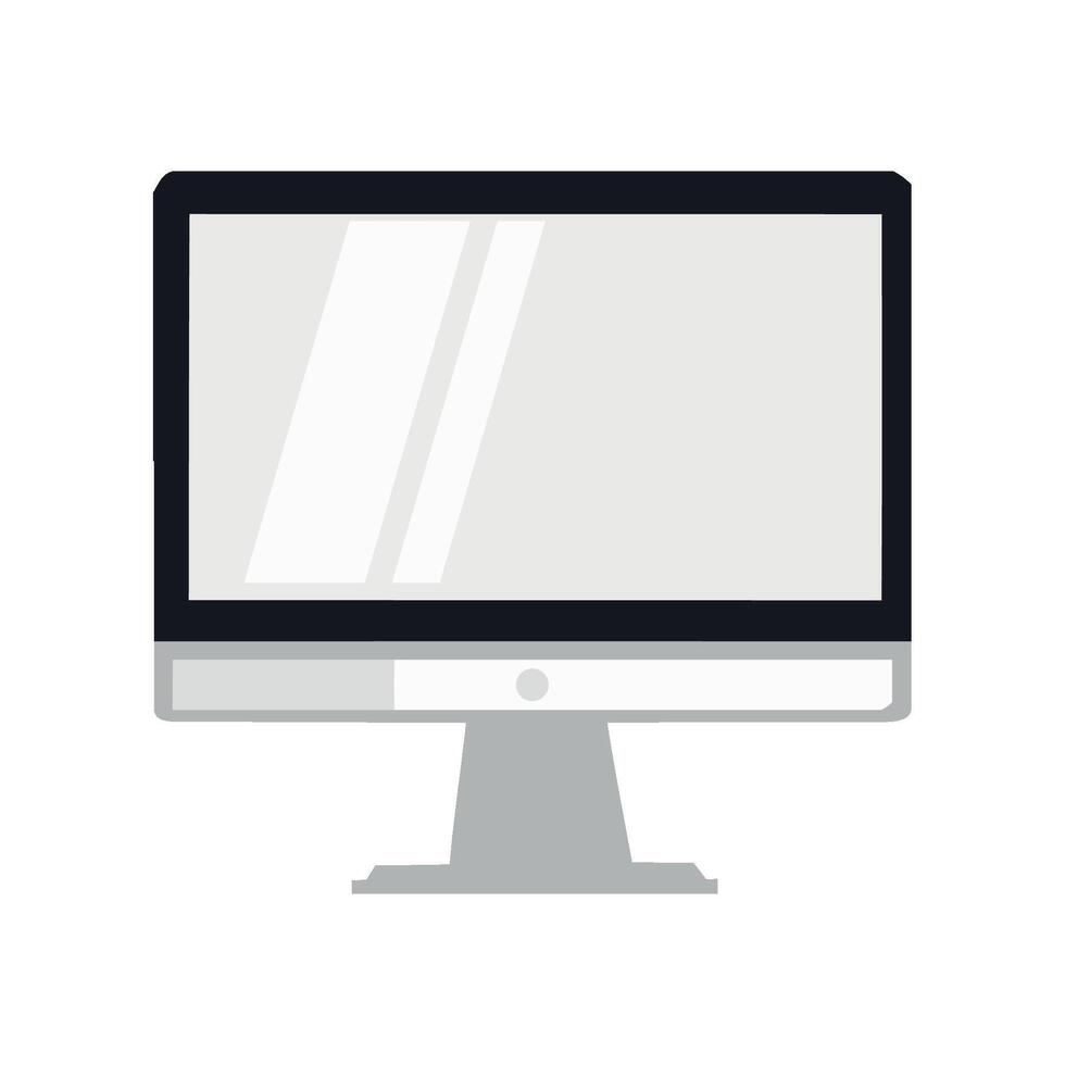 Modern desktop PC with wide screen display icon isolated vector