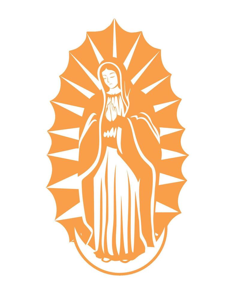 virgen de guadalupe traditional illustration isolated vector