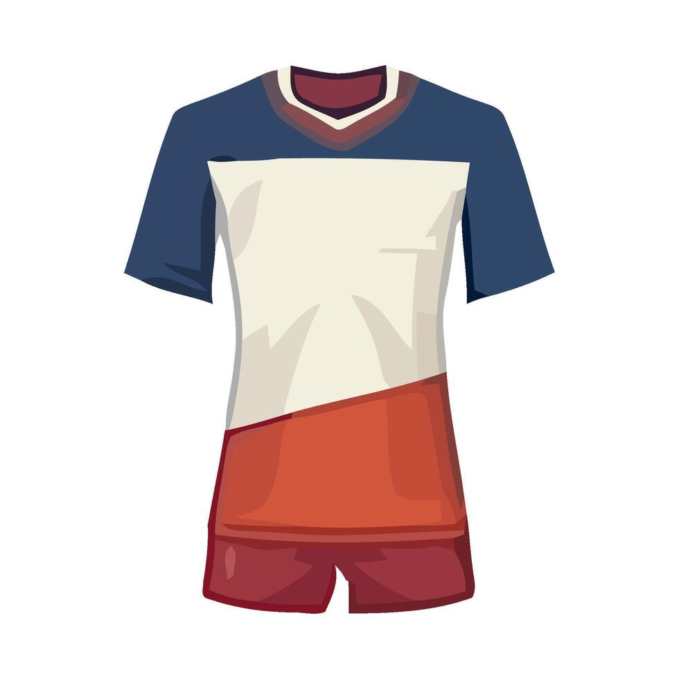 Blue soccer shirt on isolated backdrop icon vector
