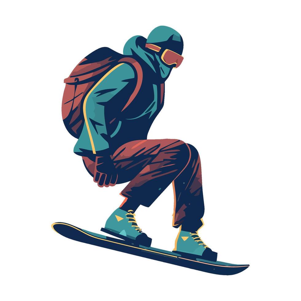 athlete snowboarding in winter icon isolated vector