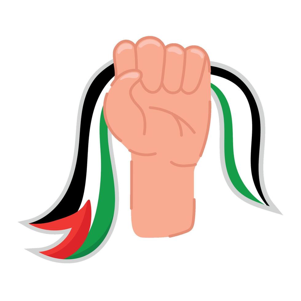 palestine save hand with flag illustration vector