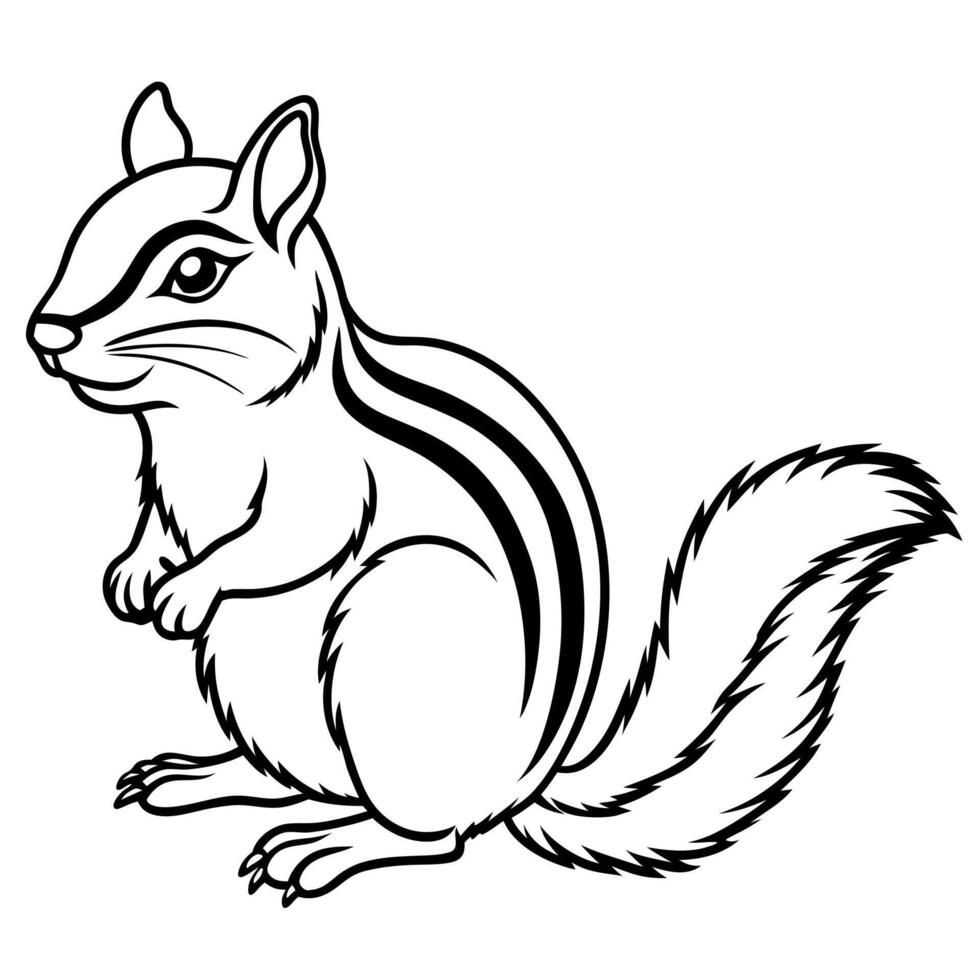 Eastern Chipmunk rodent sits icon vector