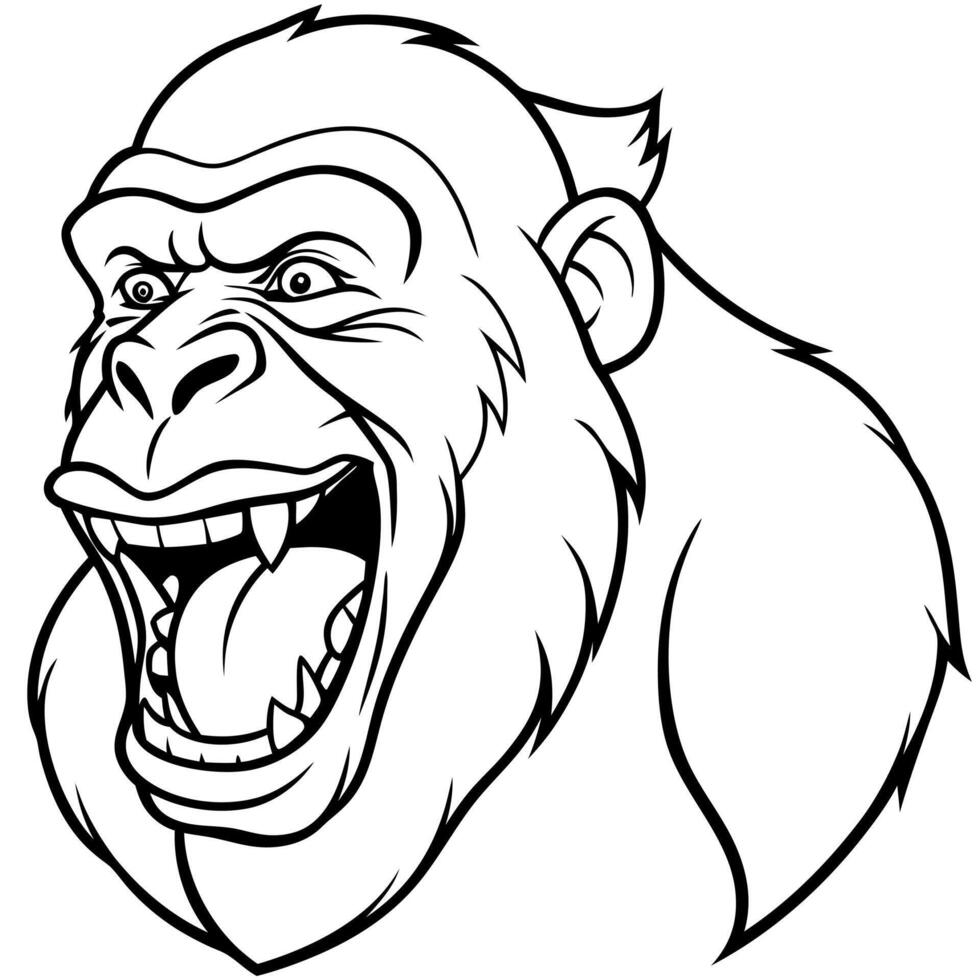 Eastern Gorilla monkey laughs icon vector