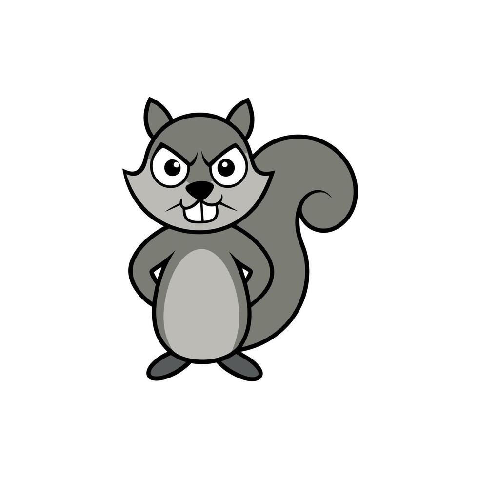 Eastern Gray Squirrel angry icon vector