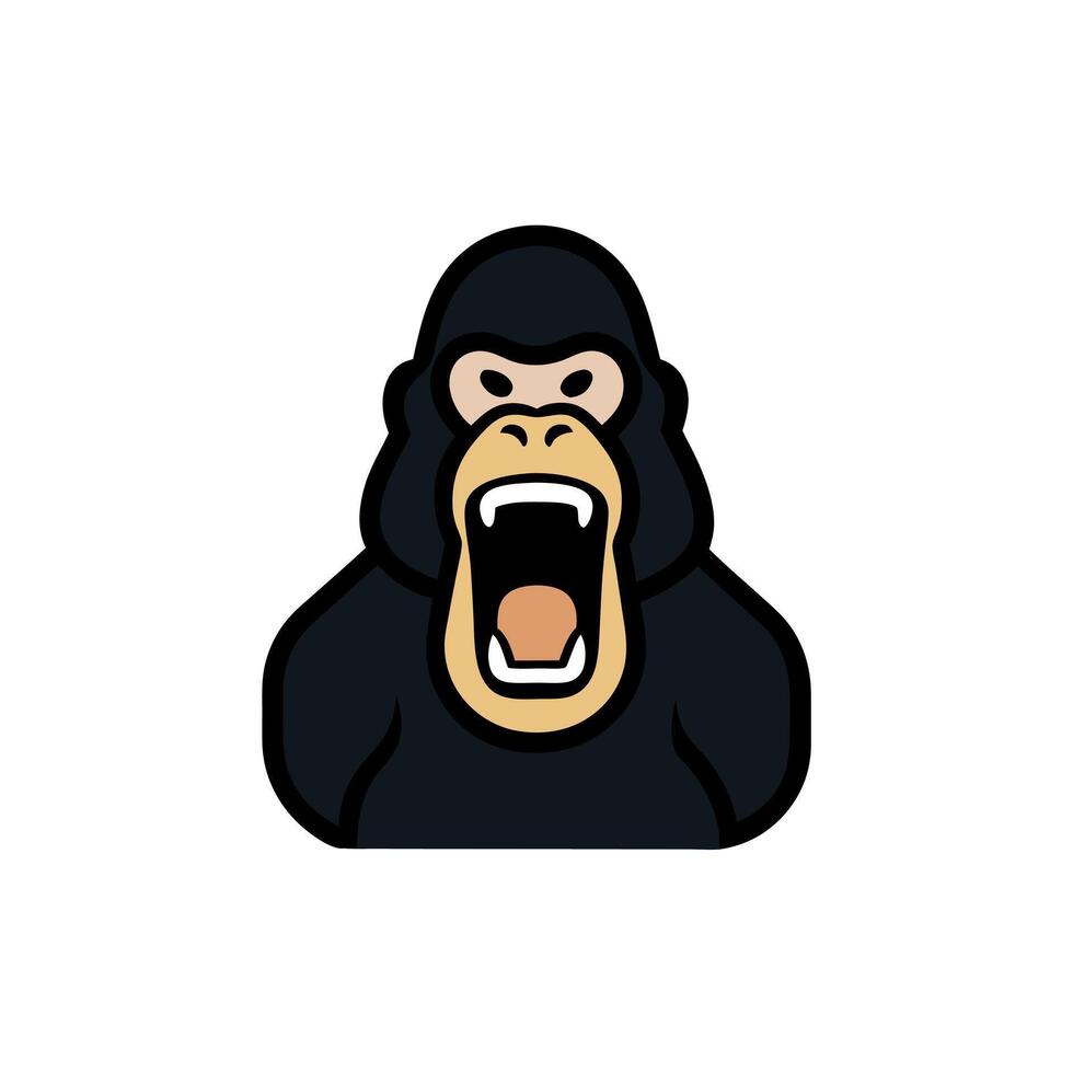 Eastern Lowland Gorilla screams icon vector