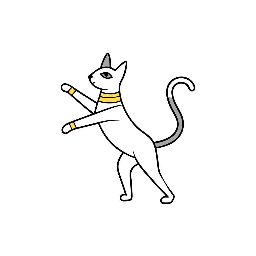 Egyptian Mau cat dancing icon vector