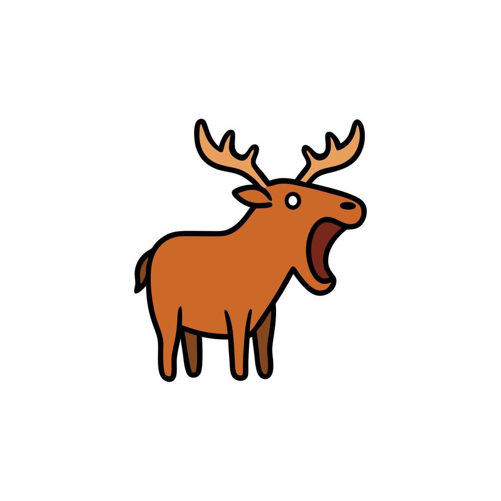 Elk screams icon vector