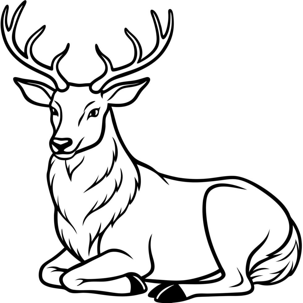 Elk sits icon vector