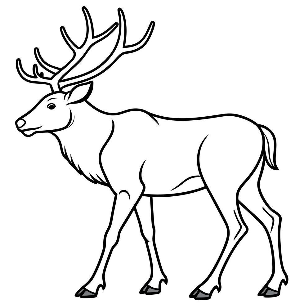 Elk sleeps icon vector