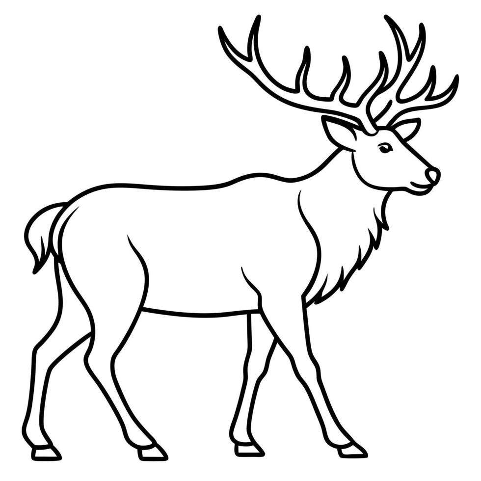 Elk walks icon vector