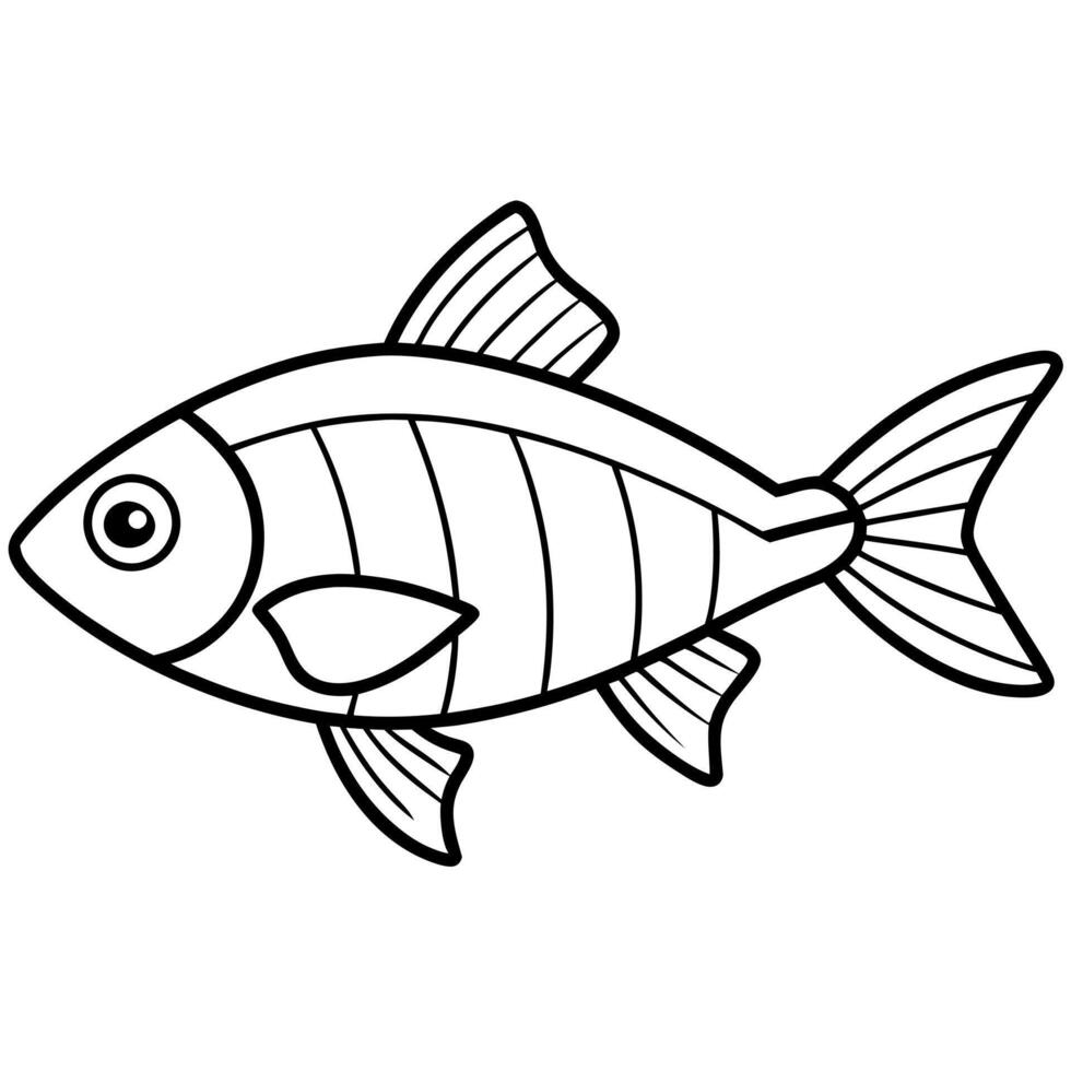 Ember Tetra fish lies icon vector