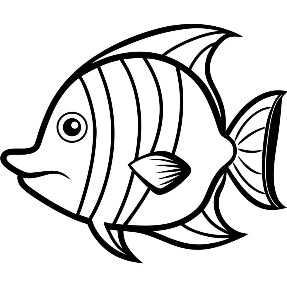 Emperor Angelfish fish cries icon vector