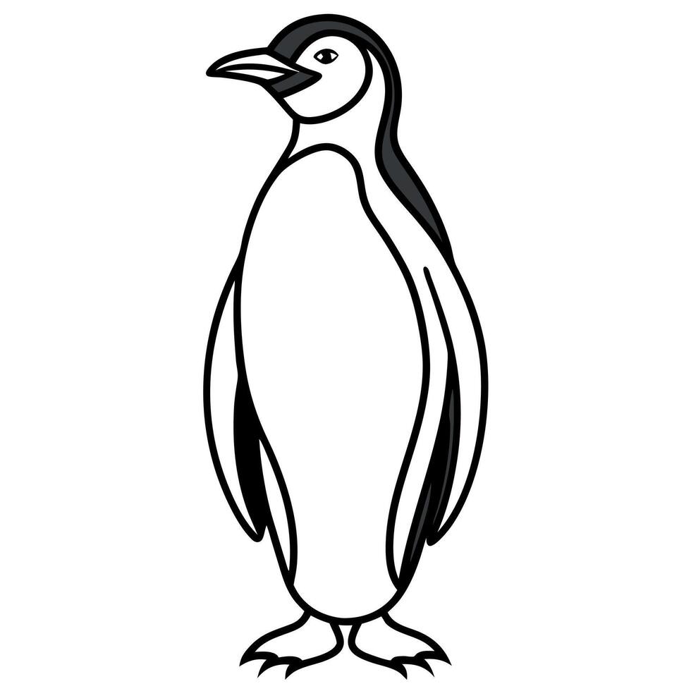 Emperor Penguin stands icon vector